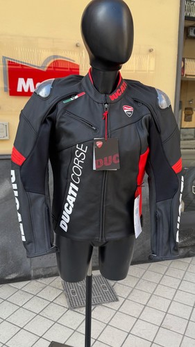 Blouson moto cuir - noir, ducati